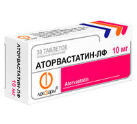 Аторвастатин-ЛФ таблетки п/о 10мг упаковка №30