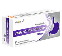 Пантопразол-ЛФ таблетки п/о, кишечнораств. 40мг упаковка №30