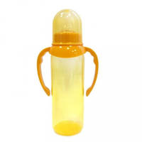 Бутылочка ПОМА пластиковая  с силикон.соской с ручками (быстрый поток) 6+ арт.5110 250мл №1