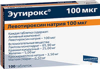 Эутирокс таблетки 100мкг упаковка №100