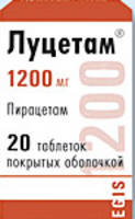 Луцетам таблетки п/о 1200мг флакон №20