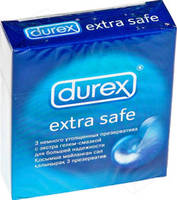 Презервативы Durex Extra Safe утолщенные с дополнительной смазкой натур. латекс упаковка №3