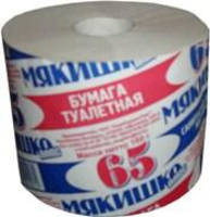 Бумага туалетная  Мякишко плюс  65м рулон №1