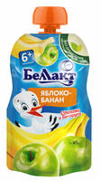 Пюре БЕЛЛАКТ Яблоко банан б/с с 6-ти мес. 90г мягкая упаковка №1