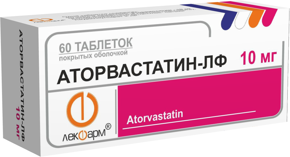 Аторвастатин-ЛФ таблетки п/о 10мг упаковка №60