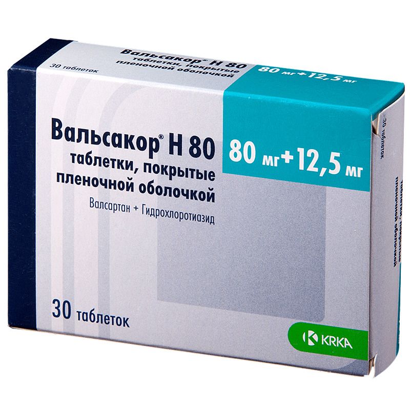 Вальсакор Н 80 таблетки п/о 80мг 12,5мг упаковка №30