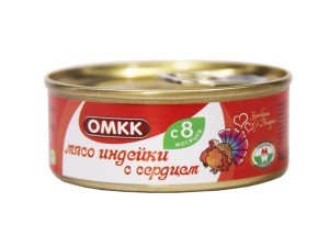 Консервы мясные ОМКК мяса индейки с сердцем с 8-ми месяцев 100г №1