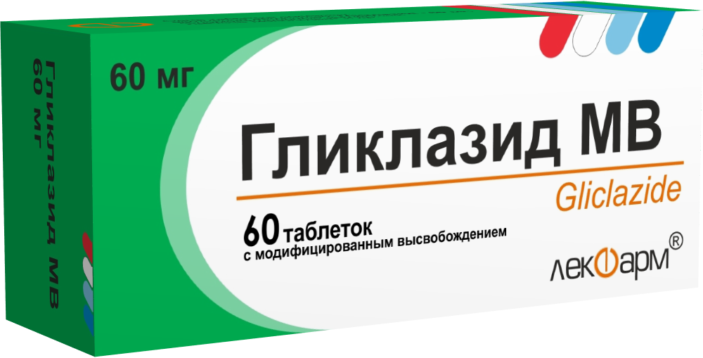 Гликлазид МВ таблетки с модиф. высвобождением 60мг упаковка №60