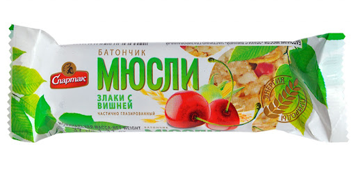 Батончик-мюсли СПАРТАК  Злаки с вишней 35г упаковка №1