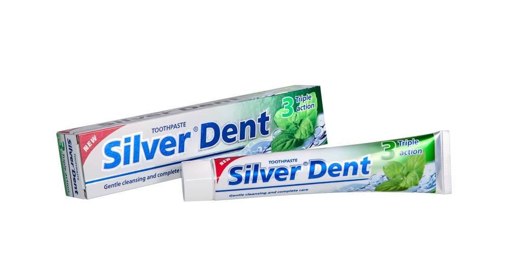 Зубная паста SILVER DENT Тройное действие 100г