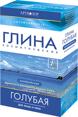 Глина косметическая голубая КЕМБРИЙСКАЯ LUTUMTHERAPIA для лица и тела 100г