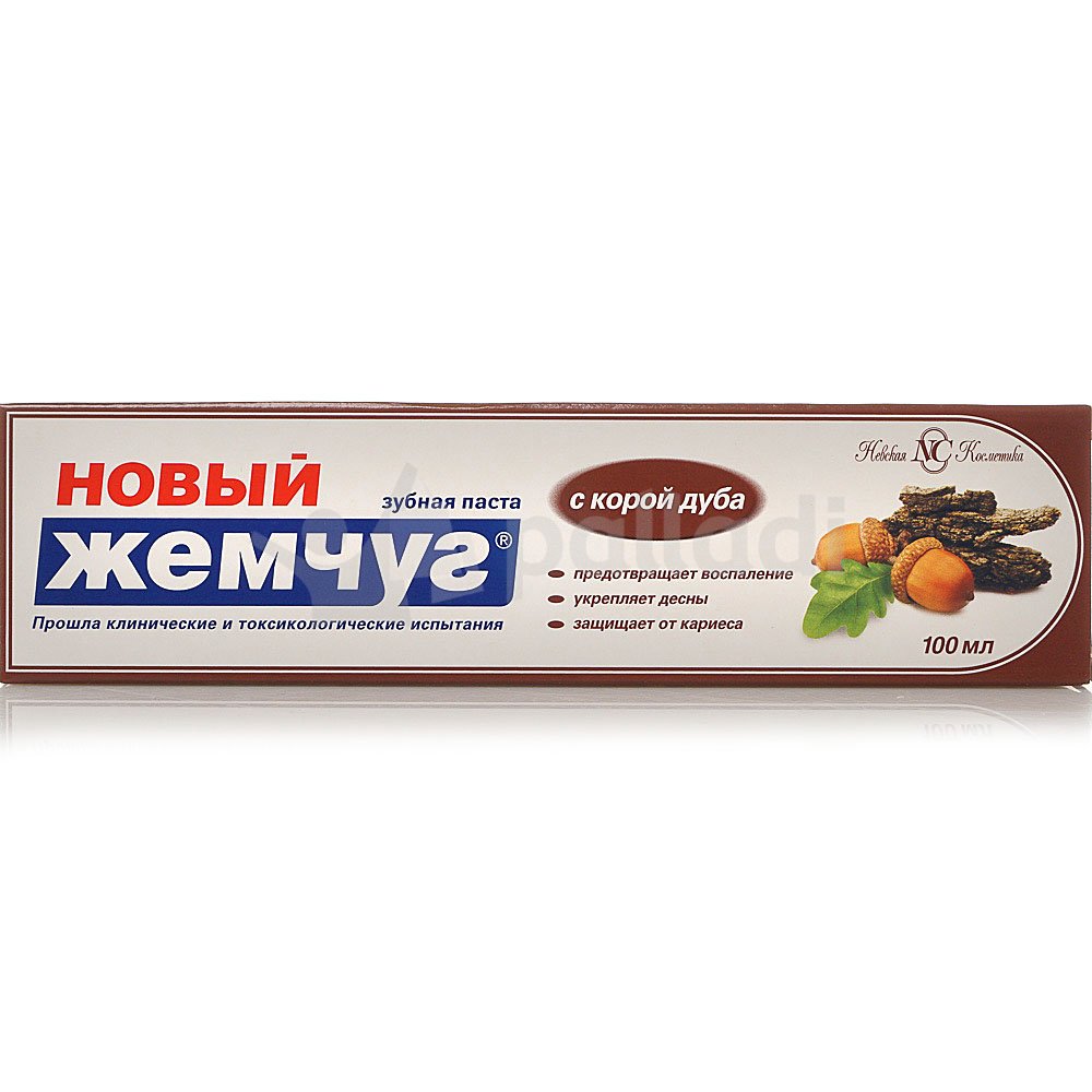 Зубная паста НОВЫЙ ЖЕМЧУГ  кора дуба 100мл №1